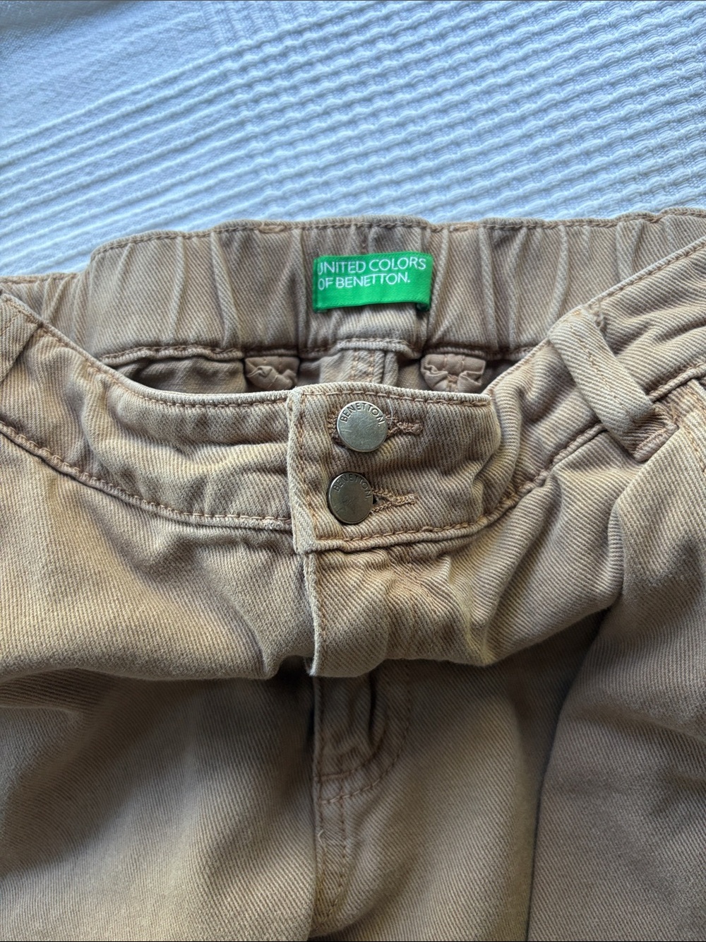 United Colors Of Benetton Tan Wide-Leg Jeans